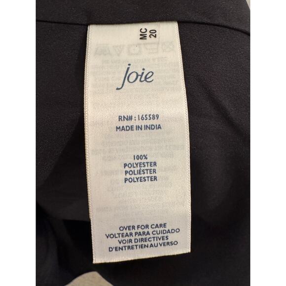 Joie Little Black Dress M Sheer Balloon Sleeves Short Classic Dark Romantic LBD - Picture 7 of 13